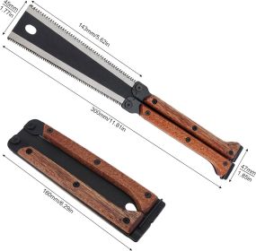 Hand Saw 5.62 Inch Mini Double Edges Pull Folding Saw Portable Hand Wood Saw for Hard/Soft Wood/Camping Saw with SK5 Blade, Safety Latch