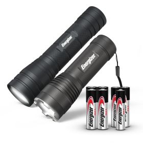 Flashlight Combo Pack, High Powered 1,000 Lumen Metal Torch Light and Bright 300 Lumen Mini Tactical EDC Flashlight, for Emergency, Camping