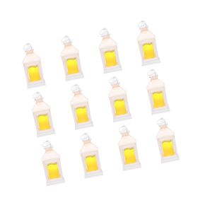 12 Pcs Decorative Candle Lantern, LED Electric Flameless Candle, Plastic LED Holder with Glass