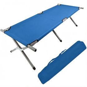 Portable Folding Camping Cot with Carrying Bag Army (Blue)