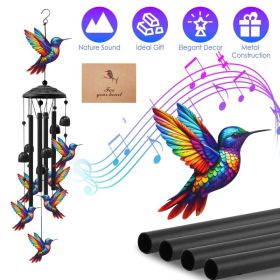 1Pc Butterfly Wind Chimes For Outside Metal Wind Chimes With Aluminum Tubes Deep Soothing Sound Decor For Garden Yard Home Patio Gift For Women M (Option: Hummingbird)