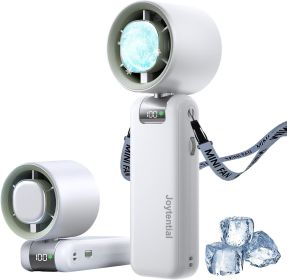 Portable Handheld Fan, Turbo Hand Fan with 1-100 Speed Adjustable USB Rechargeable, Powerful Instant Cooling Personal Mini Fan for Travel, Outdoo (Color: White)