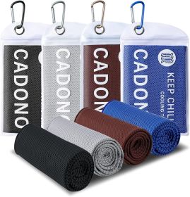 4 Pack Cooling Towel (40"x12"), Soft Breathable Chilly Towel, Ice Towel, Microfiber Towel for Yoga, Sport, Running, Workout,Gym, Camping, Fitness (Color: Black/Deep Blue/Deep Grey/Brown)