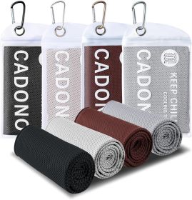 4 Pack Cooling Towel (40"x12"), Soft Breathable Chilly Towel, Ice Towel, Microfiber Towel for Yoga, Sport, Running, Workout,Gym, Camping, Fitness (Color: Black/Grey/Deep Grey/Brown)